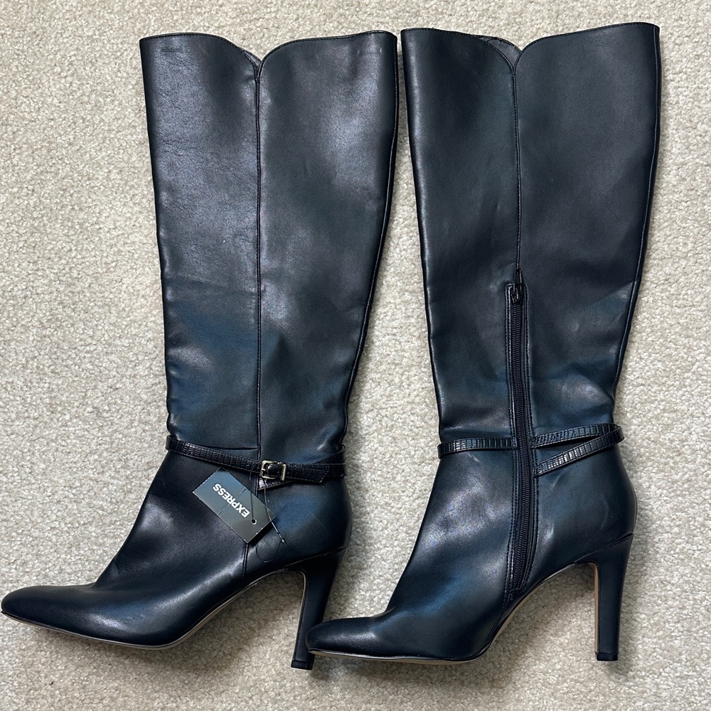 Express Black Heeled Boots size 10